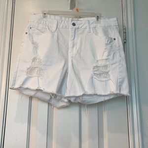 Judy blue white lace shorts size 1XL